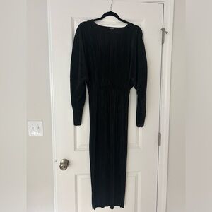 Boohoo Black Plisse Maxi Dress